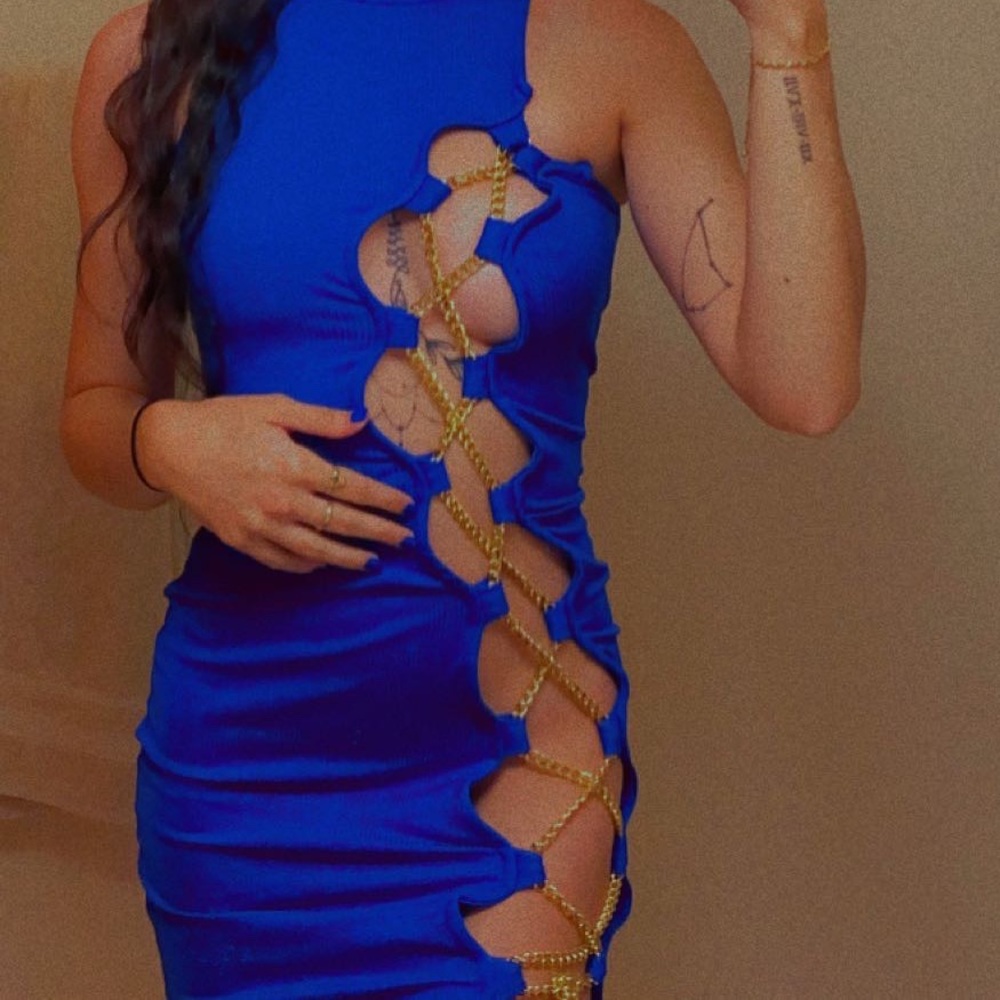 Royal blue chain dress